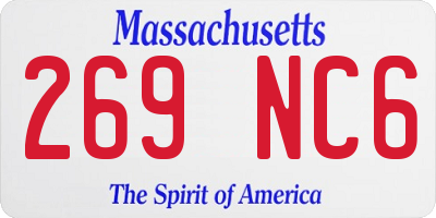 MA license plate 269NC6