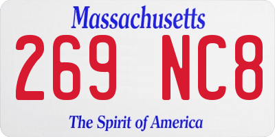 MA license plate 269NC8