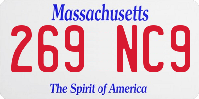 MA license plate 269NC9