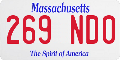 MA license plate 269ND0