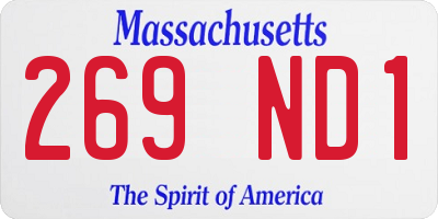 MA license plate 269ND1