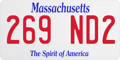 MA license plate 269ND2