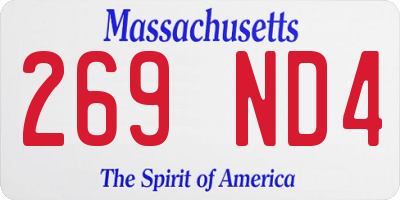 MA license plate 269ND4