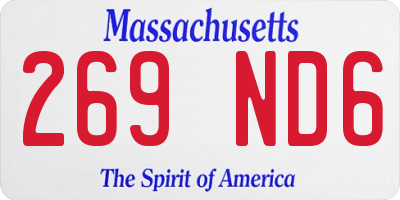 MA license plate 269ND6