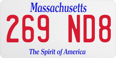 MA license plate 269ND8