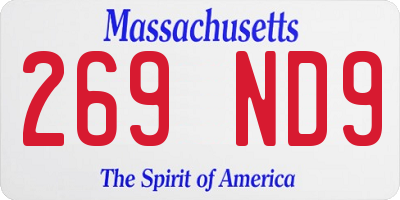 MA license plate 269ND9