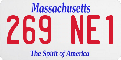 MA license plate 269NE1
