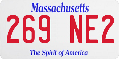 MA license plate 269NE2