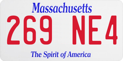 MA license plate 269NE4