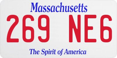 MA license plate 269NE6