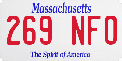 MA license plate 269NF0