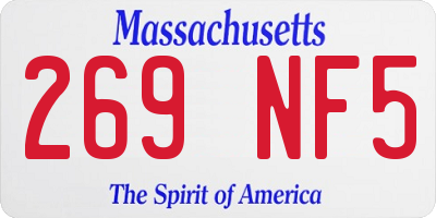 MA license plate 269NF5