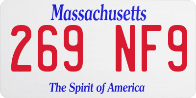 MA license plate 269NF9