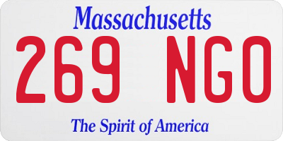 MA license plate 269NG0