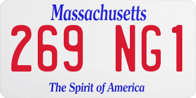 MA license plate 269NG1