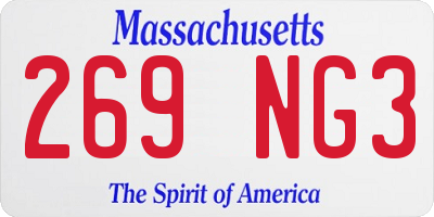 MA license plate 269NG3