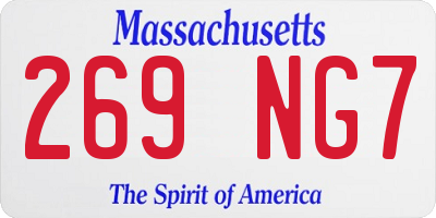 MA license plate 269NG7