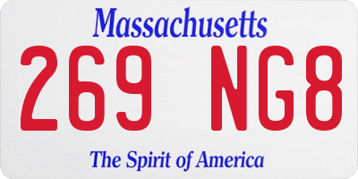 MA license plate 269NG8
