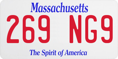 MA license plate 269NG9