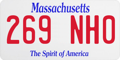 MA license plate 269NH0