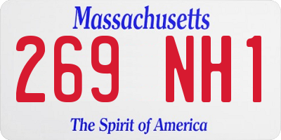 MA license plate 269NH1