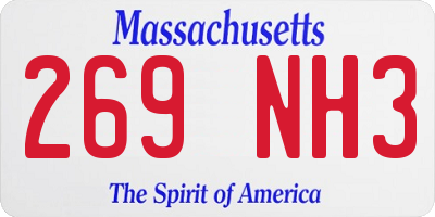 MA license plate 269NH3