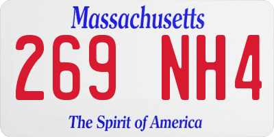 MA license plate 269NH4