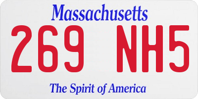 MA license plate 269NH5