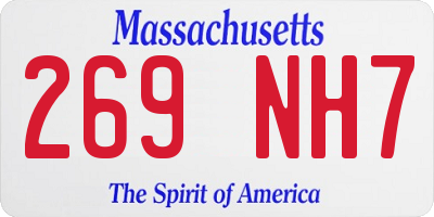 MA license plate 269NH7
