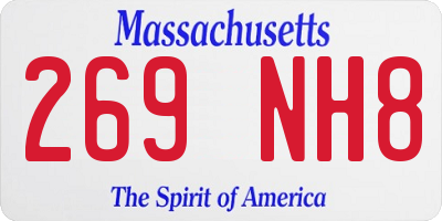 MA license plate 269NH8