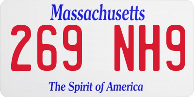 MA license plate 269NH9