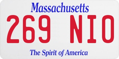 MA license plate 269NI0