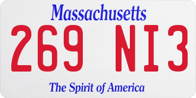 MA license plate 269NI3