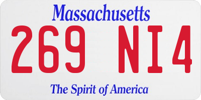 MA license plate 269NI4
