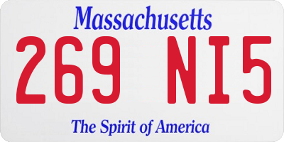 MA license plate 269NI5