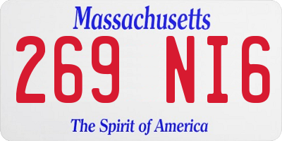 MA license plate 269NI6