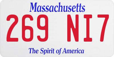 MA license plate 269NI7