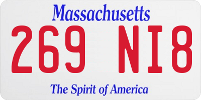 MA license plate 269NI8