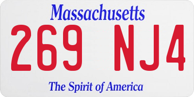 MA license plate 269NJ4