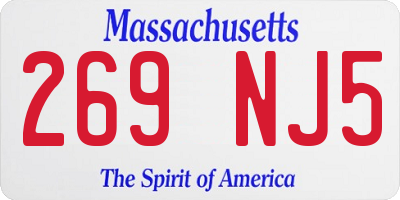 MA license plate 269NJ5