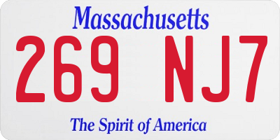 MA license plate 269NJ7