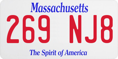 MA license plate 269NJ8