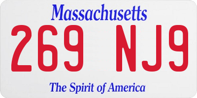 MA license plate 269NJ9