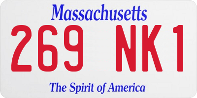 MA license plate 269NK1