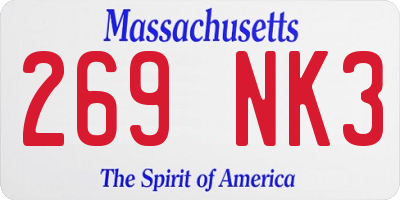 MA license plate 269NK3