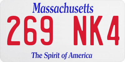MA license plate 269NK4