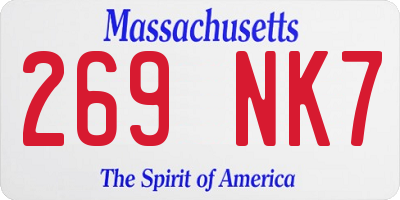 MA license plate 269NK7