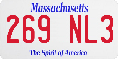 MA license plate 269NL3