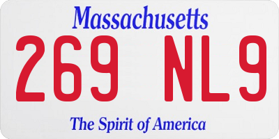 MA license plate 269NL9