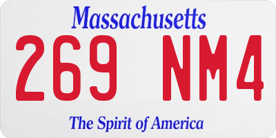 MA license plate 269NM4